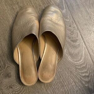 Clarks Metallic Gold Slip-On Mules
